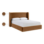 Kendall Velvet Upholstered Queen Bed in Saddle