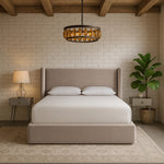 Kendall Velvet Upholstered Queen Bed in Taupe