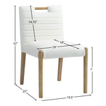 Aimee Vegan Leather Upholstered Dining Side Chair in Cream