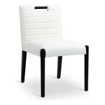 Aimee Vegan Leather Upholstered Dining Side Chair in Cream
