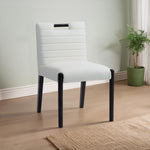Aimee Vegan Leather Upholstered Dining Side Chair in Cream