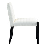 Aimee Vegan Leather Upholstered Dining Side Chair in Cream