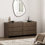 Linda 72" Dresser (6-Drawer) in Walnut Brown