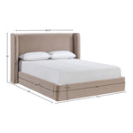 Kendall Velvet Upholstered Queen Bed in Taupe