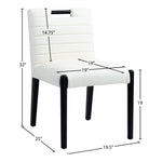 Aimee Vegan Leather Upholstered Dining Side Chair in Cream