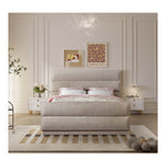 Paxton Chenille Fabric Upholstered King Bed (3 Boxes) in Beige