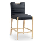 Aimee Vegan Leather Upholstered Counter Stool in Black