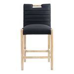 Aimee Vegan Leather Upholstered Counter Stool in Black