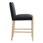 Aimee Vegan Leather Upholstered Counter Stool in Black