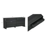 Linda 72" Dresser (6-Drawer) in Charcoal Gray