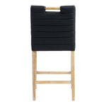 Aimee Vegan Leather Upholstered Counter Stool in Black