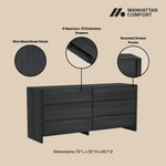 Linda 72" Dresser (6-Drawer) in Charcoal Gray