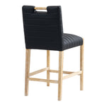 Aimee Vegan Leather Upholstered Counter Stool in Black