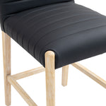 Aimee Vegan Leather Upholstered Counter Stool in Black