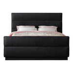 Paxton Chenille Fabric Upholstered King Bed (3 Boxes) in Black