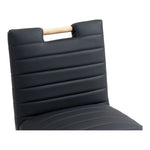Aimee Vegan Leather Upholstered Counter Stool in Black