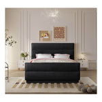 Paxton Chenille Fabric Upholstered King Bed (3 Boxes) in Black