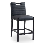Aimee Vegan Leather Upholstered Counter Stool in Black