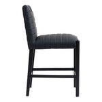 Aimee Vegan Leather Upholstered Counter Stool in Black