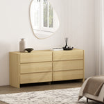 Linda 72" Dresser (6-Drawer) in Natural Oak