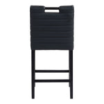 Aimee Vegan Leather Upholstered Counter Stool in Black