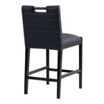 Aimee Vegan Leather Upholstered Counter Stool in Black