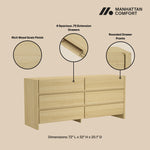 Linda 72" Dresser (6-Drawer) in Natural Oak