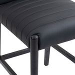 Aimee Vegan Leather Upholstered Counter Stool in Black