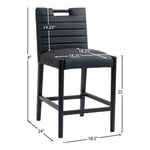 Aimee Vegan Leather Upholstered Counter Stool in Black
