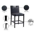 Aimee Vegan Leather Upholstered Counter Stool in Black