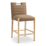 Aimee Vegan Leather Upholstered Counter Stool in Brown