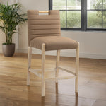 Aimee Vegan Leather Upholstered Counter Stool in Brown