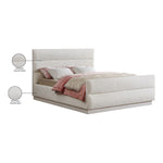 Paxton Chenille Fabric Upholstered King Bed (3 Boxes) in Cream