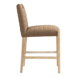 Aimee Vegan Leather Upholstered Counter Stool in Brown