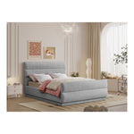 Paxton Chenille Fabric Upholstered King Bed (3 Boxes) in Grey