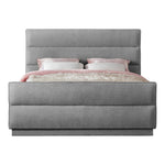 Paxton Chenille Fabric Upholstered King Bed (3 Boxes) in Grey