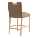 Aimee Vegan Leather Upholstered Counter Stool in Brown