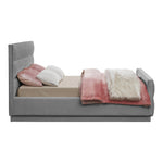 Paxton Chenille Fabric Upholstered King Bed (3 Boxes) in Grey
