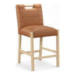 Aimee Vegan Leather Upholstered Counter Stool in Cognac