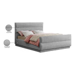 Paxton Chenille Fabric Upholstered King Bed (3 Boxes) in Grey