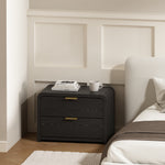 Grace 28" Nightstand (2-Drawer) in Black and Gold