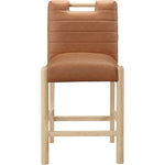 Aimee Vegan Leather Upholstered Counter Stool in Cognac