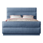 Paxton Chenille Fabric Upholstered King Bed (3 Boxes) in Light Blue