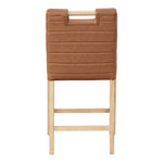 Aimee Vegan Leather Upholstered Counter Stool in Cognac