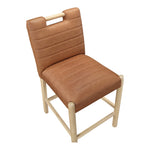 Aimee Vegan Leather Upholstered Counter Stool in Cognac