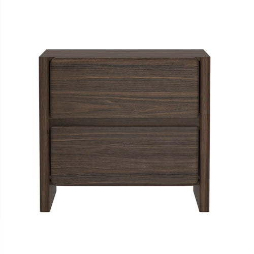 Linda 24" Nightstand (2-Drawer) in Walnut Brown