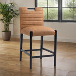Aimee Vegan Leather Upholstered Counter Stool in Cognac