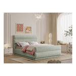 Paxton Chenille Fabric Upholstered King Bed (3 Boxes) in Mint