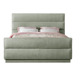 Paxton Chenille Fabric Upholstered King Bed (3 Boxes) in Mint