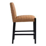 Aimee Vegan Leather Upholstered Counter Stool in Cognac